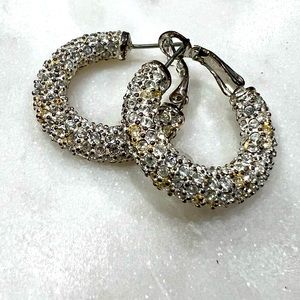 Retro Genuine Napier Crystal Hoops ✨